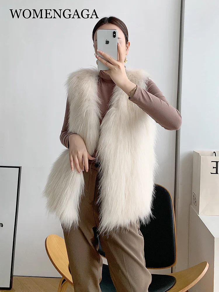

WOMENGAGA Female Faux Fur Vest Women Sleeveless Vest Outerwear Short Waistcoat Autumn Winter Vintage Sleeveless Tops 4OFG