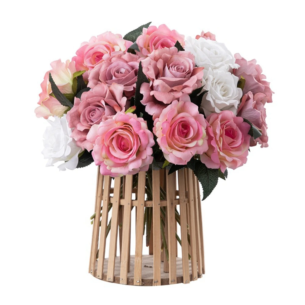 

Fake Rose Artificial Silk Flowers Rose Peony Artificial Flowers Bouquet Fake Flower for Decoration Centerpiece Arrangement