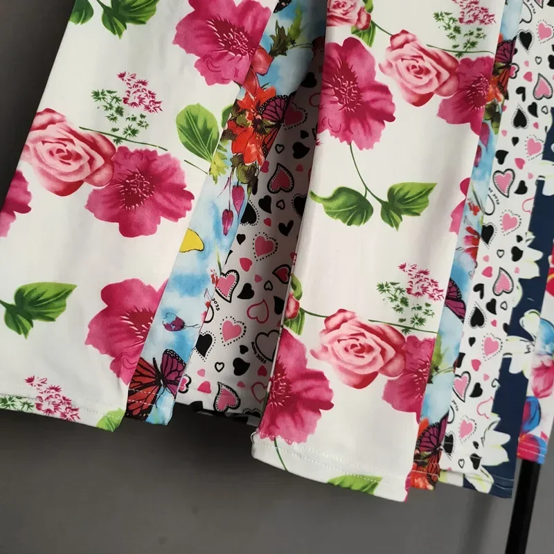 Леггинсы с принтом для девочек милые облегающие длинные брюки повседневные