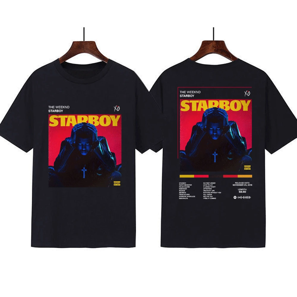 

The Weeknd T-shirt Starboy Legend of The Fall Tour 2017 Dates Tour Short Sleeve Tee Shirts Loose Casual Streetwear T Shirt Men