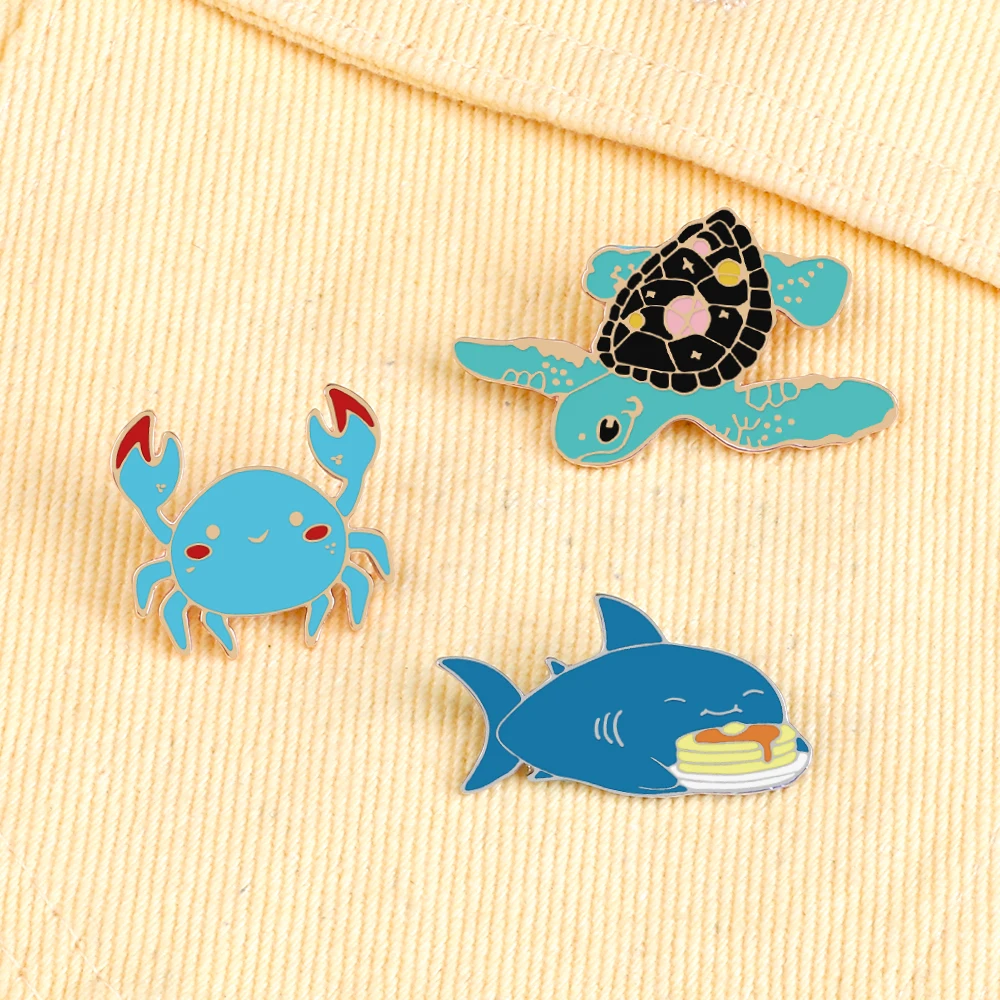 Забавный организм океана эмалированная булавка мультфильм красивая черепаха
