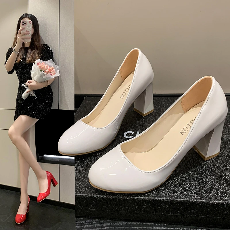 

2023 Fashion Big Size 35-43 Colour New Spring Autumn Women's Pumps Women High Heels PU Party Wedding Shoes