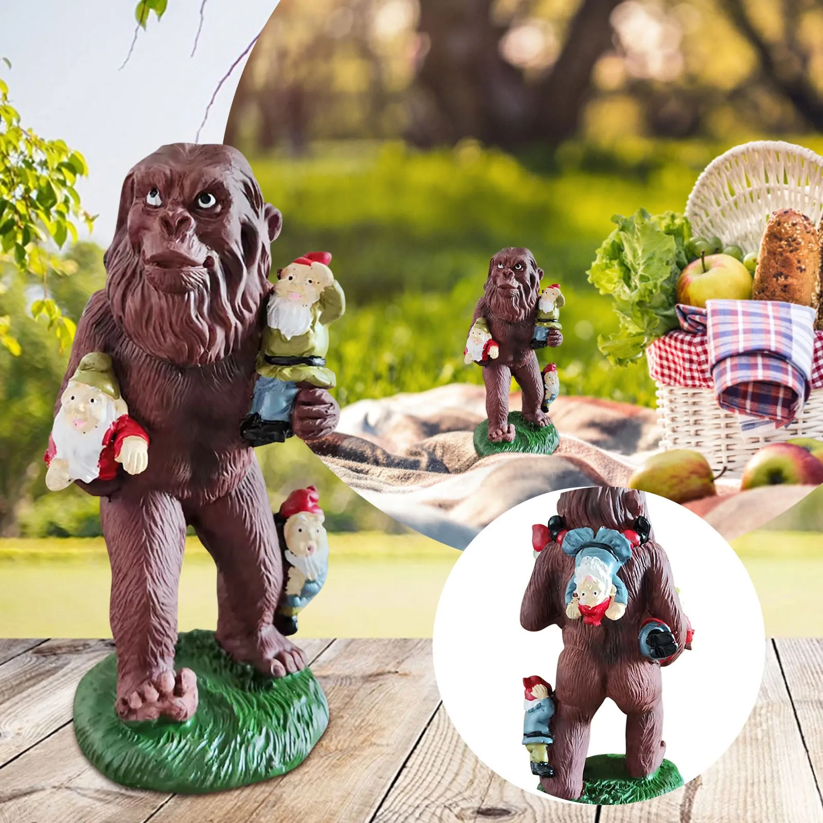 

Orangutan Holding Dwarf Ornaments Gorillas Resin Crafts Garden Home Decoration Q Christmas Ornament Big Ball Christmas Ornaments