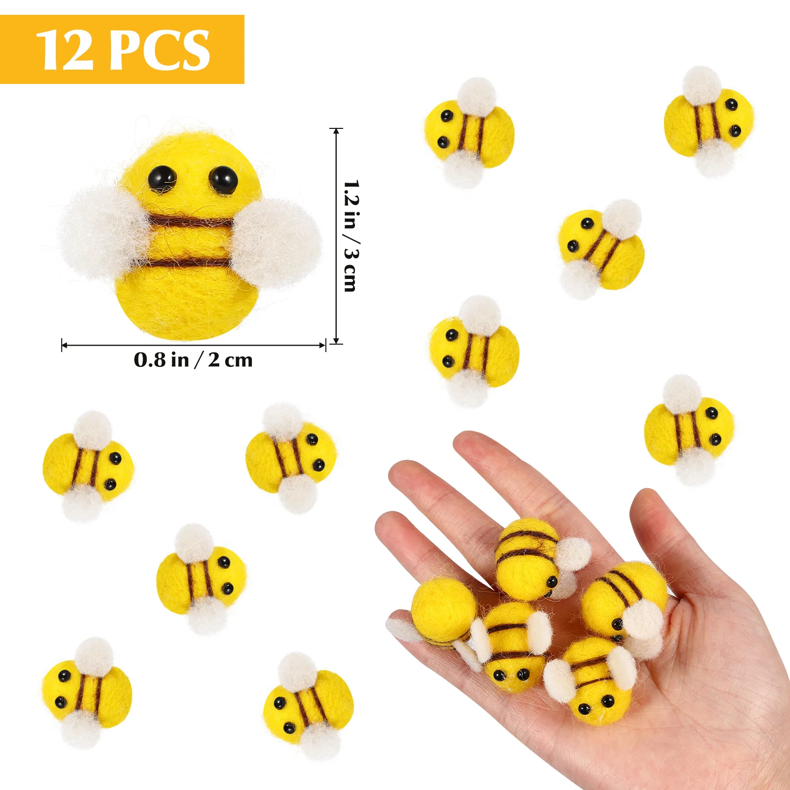 

Bees Felt Wool Minidecorations Crafts Accessoriesyellow Honey Costume Shaped Supplies Making Small Diy