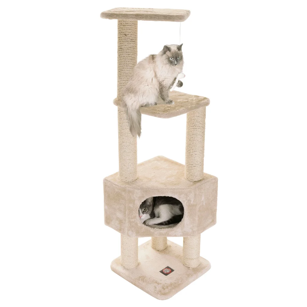 Pet Cat Tree, 52", Cat Supplies, Cat Climbing Racks, Cat Toys, So That Cats Can Play Happily At Home, Cat Scratching Post
