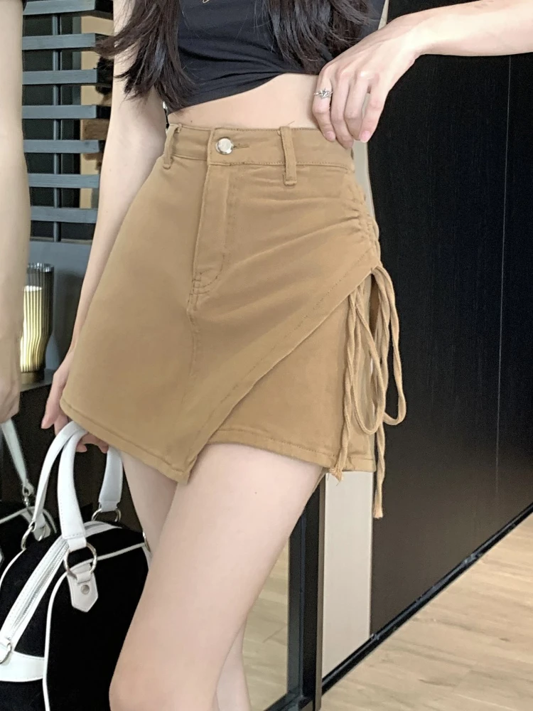 Юбка Женская Асимметричная с завышенной талией на молнии