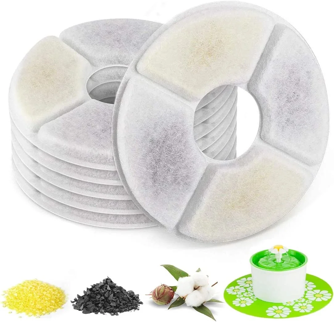 

Replacement Activated Carbon Filter For Cat Water Drinking Fountain Replaced Filters Flower For Pet Dog Round Fountain Dispenser