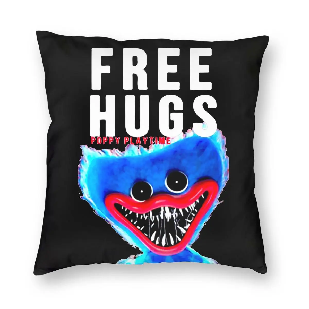 

Huggy Wuggy Poppy Playtime Pillowcase Soft Polyester Cushion Cover Decorative Horror Game Throw Pillow Case Cover Seat 45*45cm