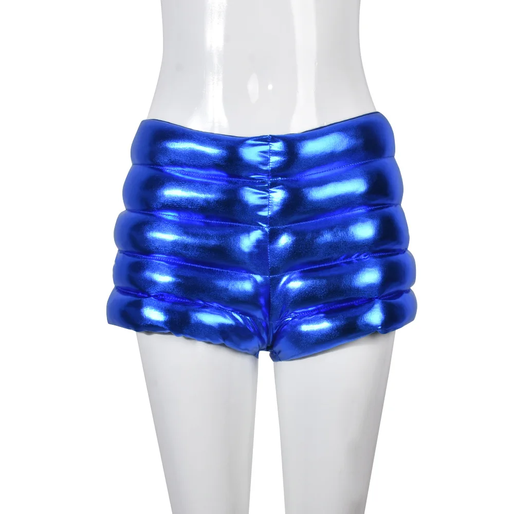 Sparkling Women Mini Shorts Solid Silver Bodycon Streetwear Pants 2023 Summer Chic Workout Activewear Y2K Style Bottom Outfits