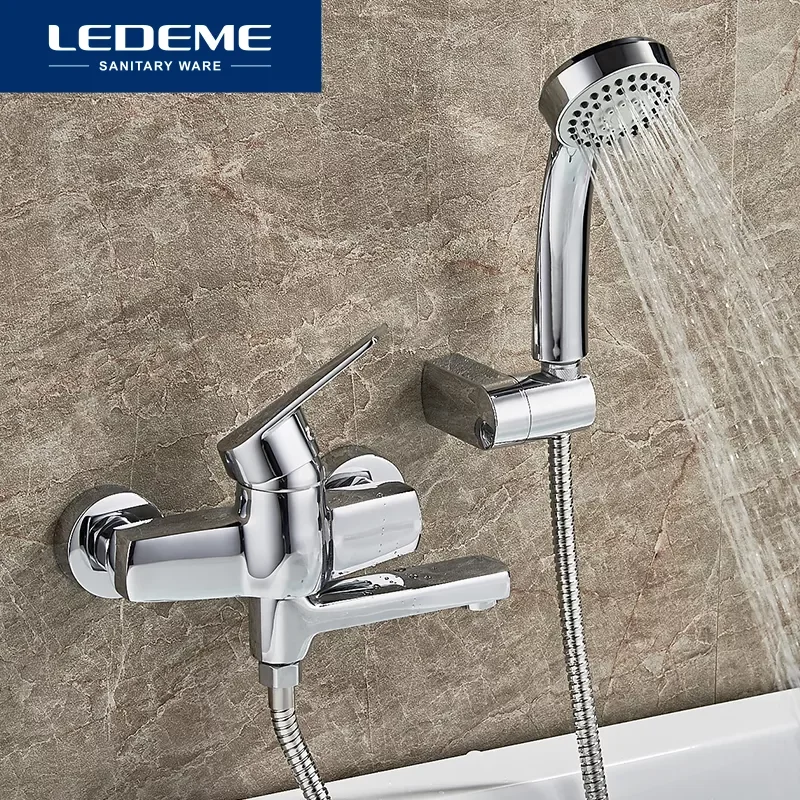 

Bathtub Faucet 1 set Bathroom Chrome Plated Round Shower Head Faucets Surface Bathtub Faucets Outlet Pipe Bath L3140