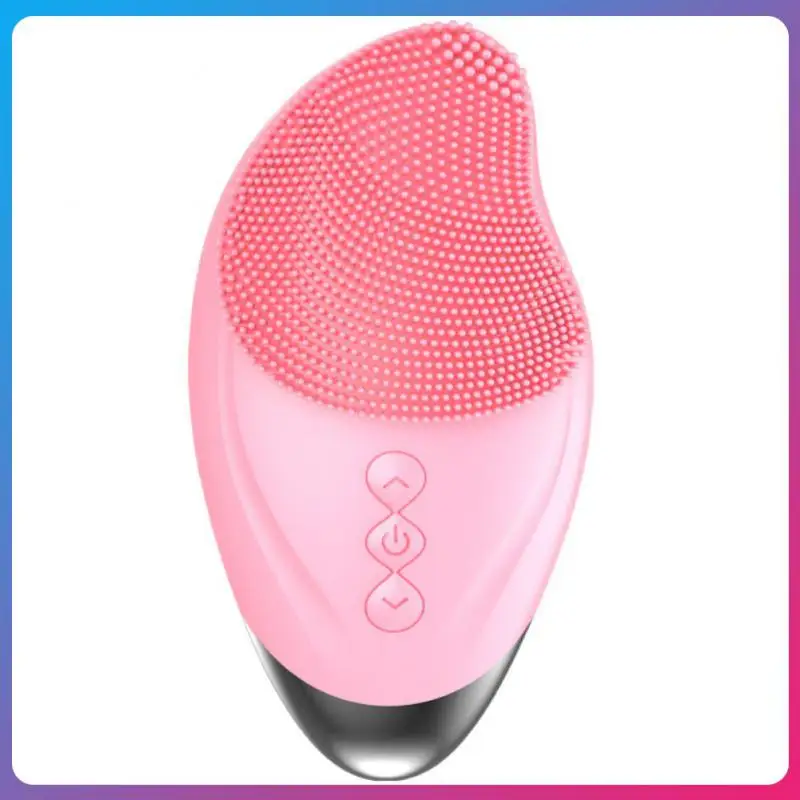 

New Electric Silicone Cleansing Instrument Clean And Massage Two-in-one Silicone Head Ultrasonic Heating Beauty Instrument TSLM1