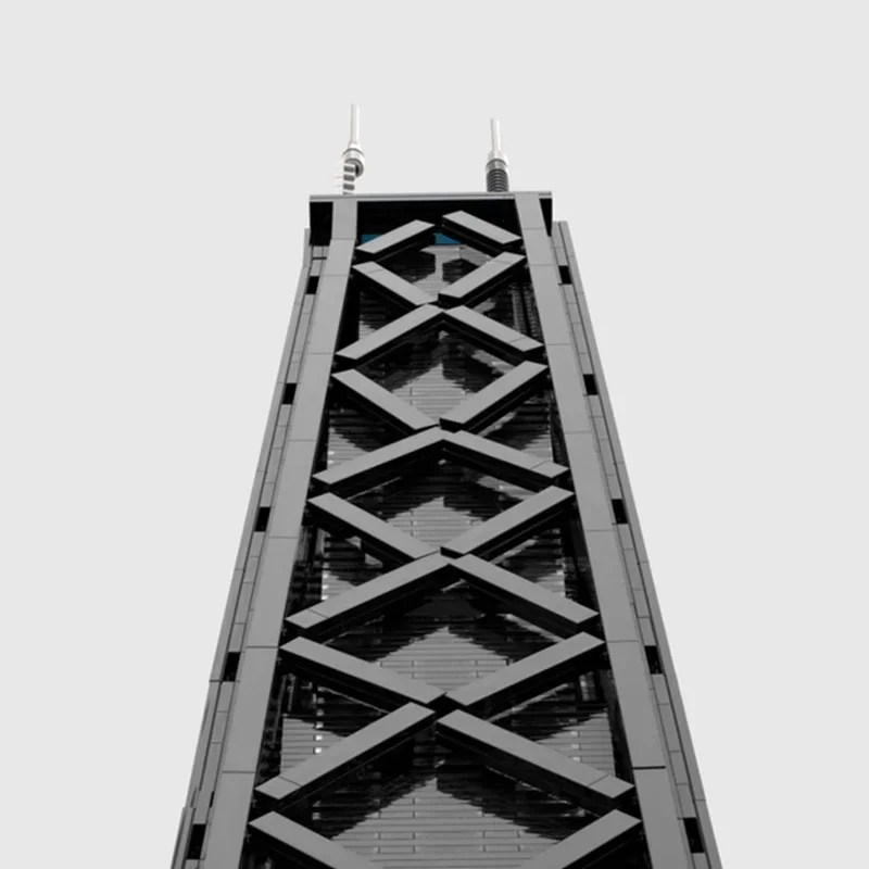 Модель City Street View Moc строительные кирпичи John Hancock Center VER 2 1:650 технологические блоки