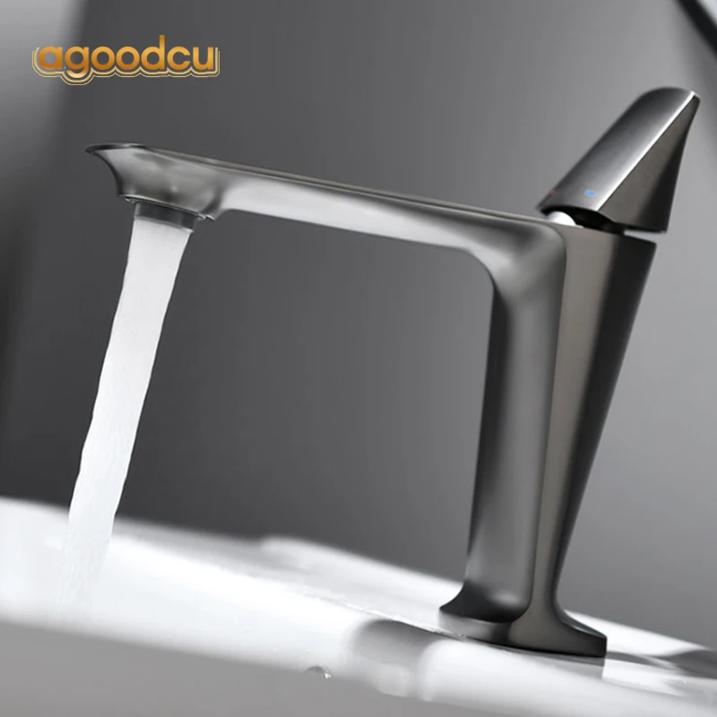 

Gun Grey Basin Faucet Single Hole Bathroom Hot and Cold Mixer Sink Tap Torneiras Brass Washbasin Water Tap Vessel Crane Black