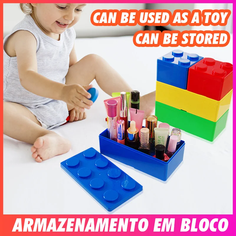 

Organizer Storage Box Vanzlife Building Block Shapes Plastic Saving Space Box Superimposed Desktop Handy Office House Keeping