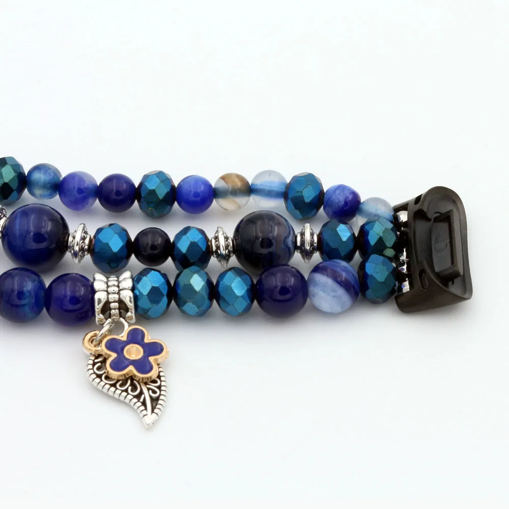 Replacement Strap for Fitbit Charge 3 4 5 Band Bracelet Fashion Handmade Elastic Stretch Wristband Women Girl Accssorises Blue