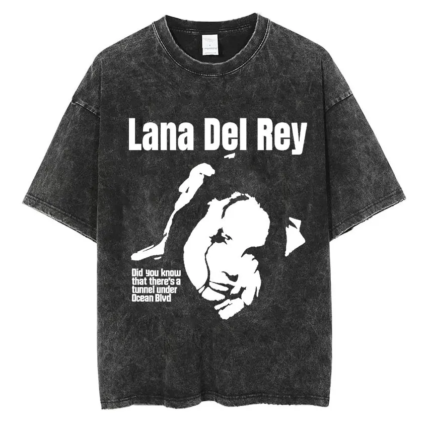 

Hip Hop Singer Lana Del Rey The Eras Tour New Vintage Washed T-Shirt Summer Harajuku Tees 100% Cotton Fashion Streetwear T Shirt