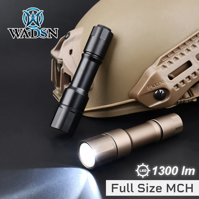 WADSN MCH Tactical Flashlight Cloud defensive Handheld Weapon Light 1300lm Portable Torch Rechargeable Outdoor Camping Hunting