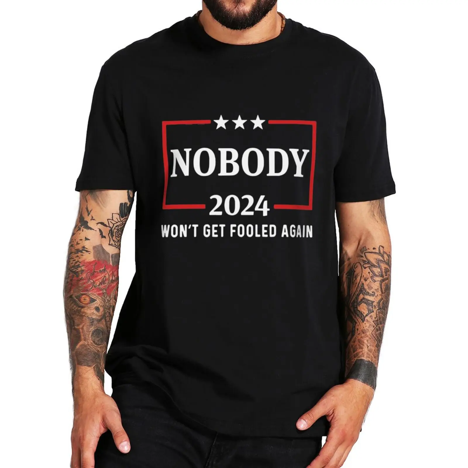 

Nobody Won't Get Fooled Again 2024 Election T-Shirt Funny Meme Political Humor Tee Tops Casual Cotton Unisex Soft T Shirts