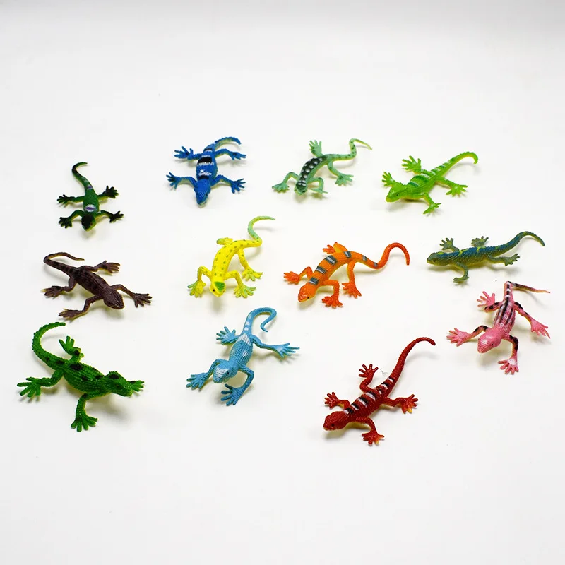 

10PCS painted lizard and gecko animal models Painted Lizard Animal Model Children's Educational Toys Action & Toy Figures Dolls