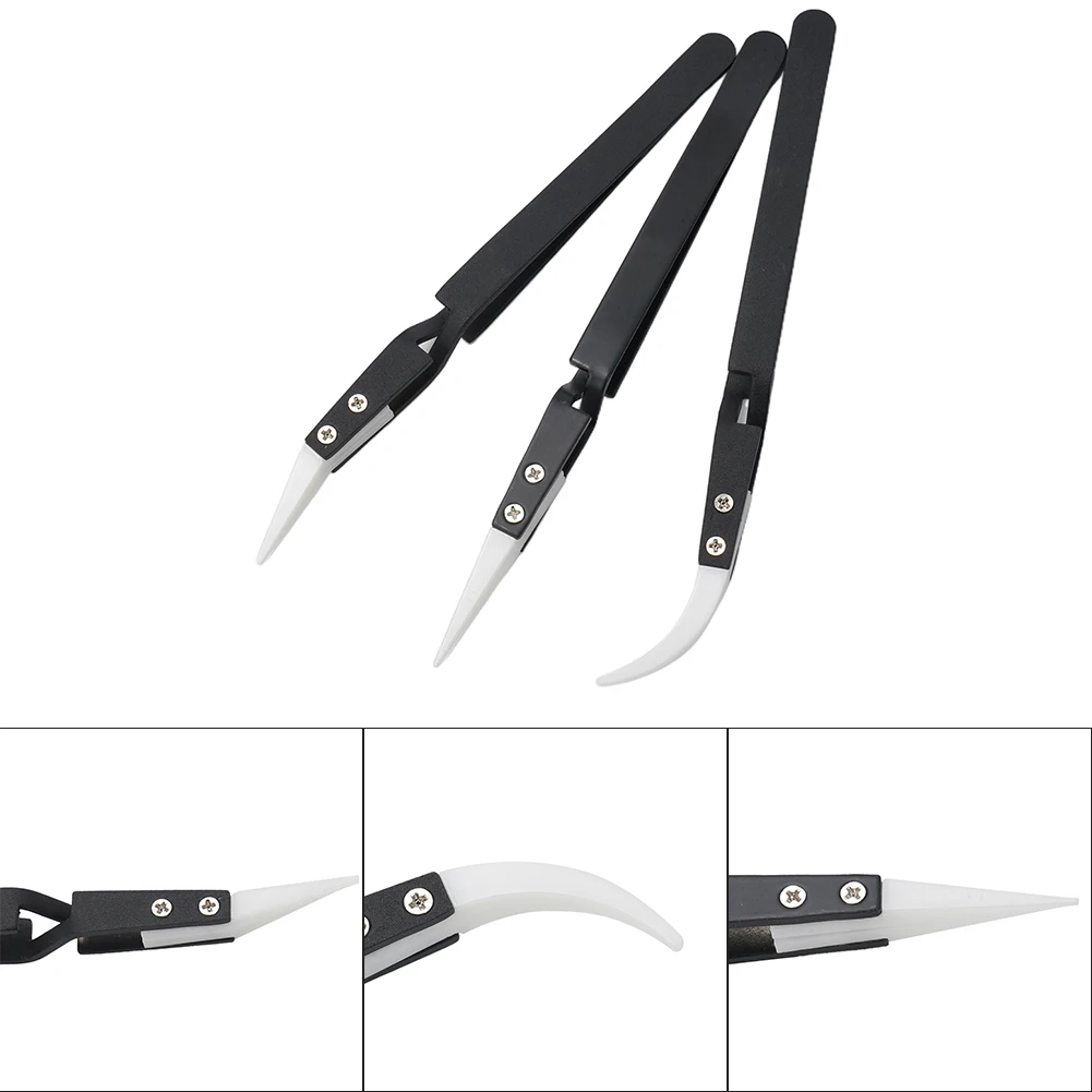 Керамические пинцеты 3 шт. антистатические электронные пайки обратный