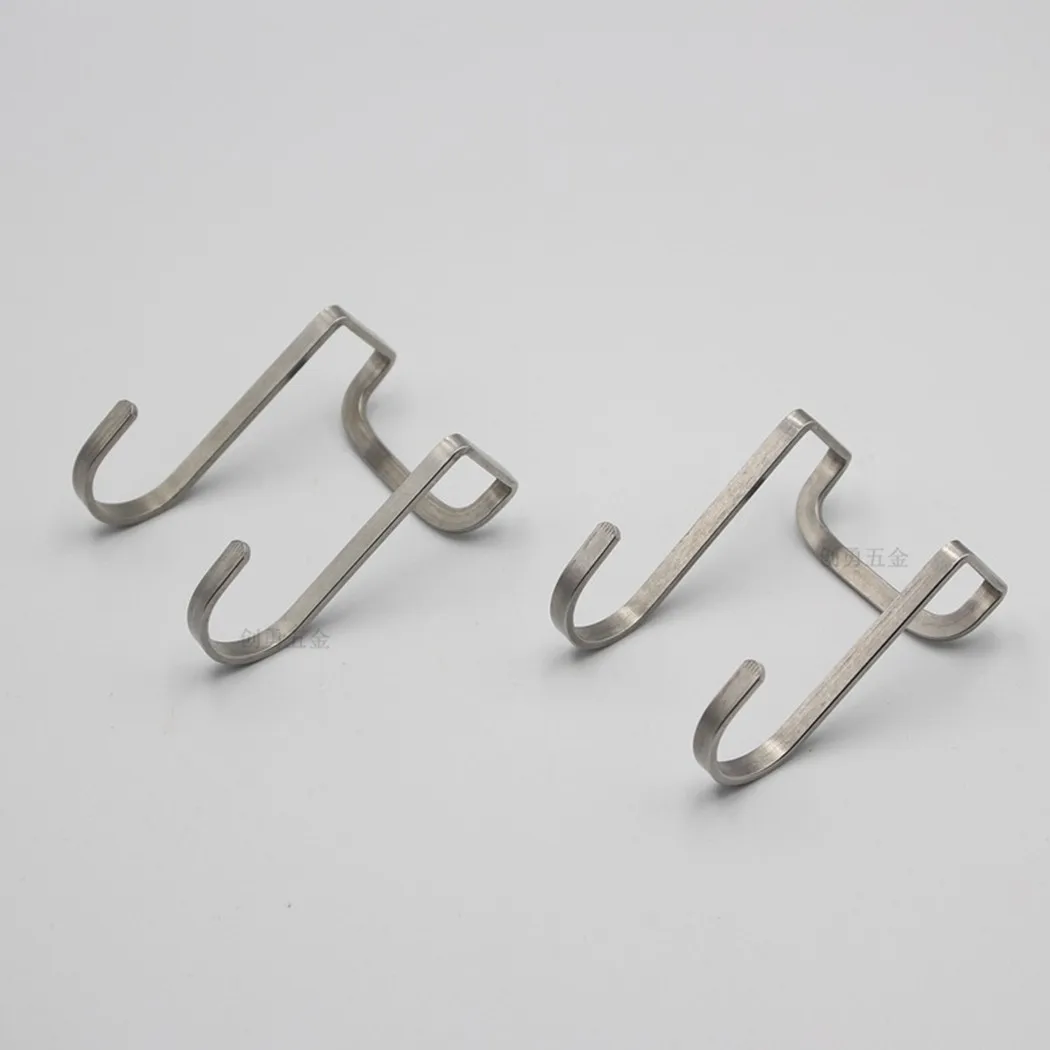 

Double Hooks Hook Drawer Hanger Holder Kitchen Over Door S-type Silver