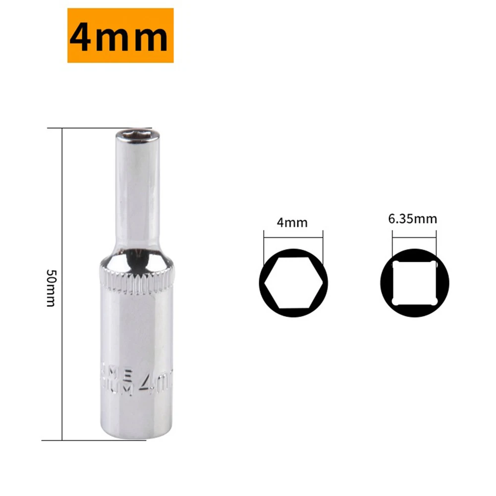 

Hex Socket Socket Wrench 4-14mm Brand New Chromium-vanadium Steel Durable Hexagon Lengthened Socket Wrench Head