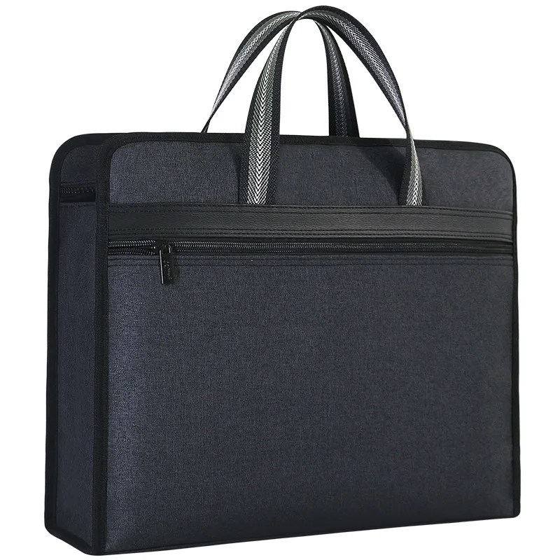

Document Men Business Office Product Bag Filling Briefcase Canvas Folder Multi-layer Zipper File Women High-capacity Portable