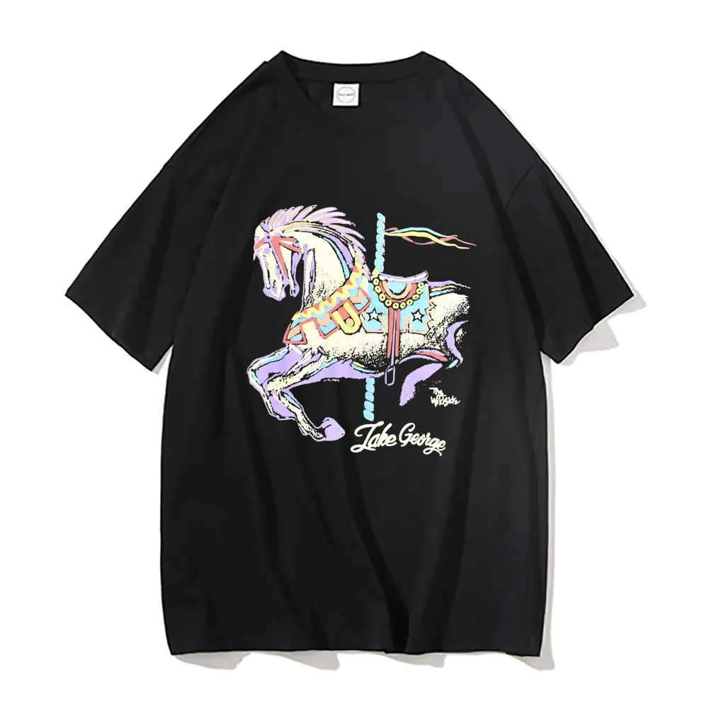 

New Cactus Jack High Street Hip Hop Aesthetic Premium Tees Mob Travis Scott T Shirt Carousel Print Tshirt Men Women Streetwear