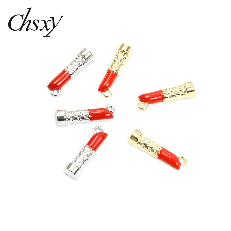 

10Pcs Lipstick Charms Zinc Alloy Enamel DIY Jewelry Making Findings Pendants Necklaces Earrings Keychains Bracelet Accessories