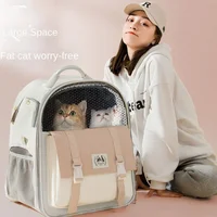 New Cat Bag Pet Outing Leisure Backpack Puppy Dog Translucent Mesh Large Capacity Four Seasons Pet Supplies