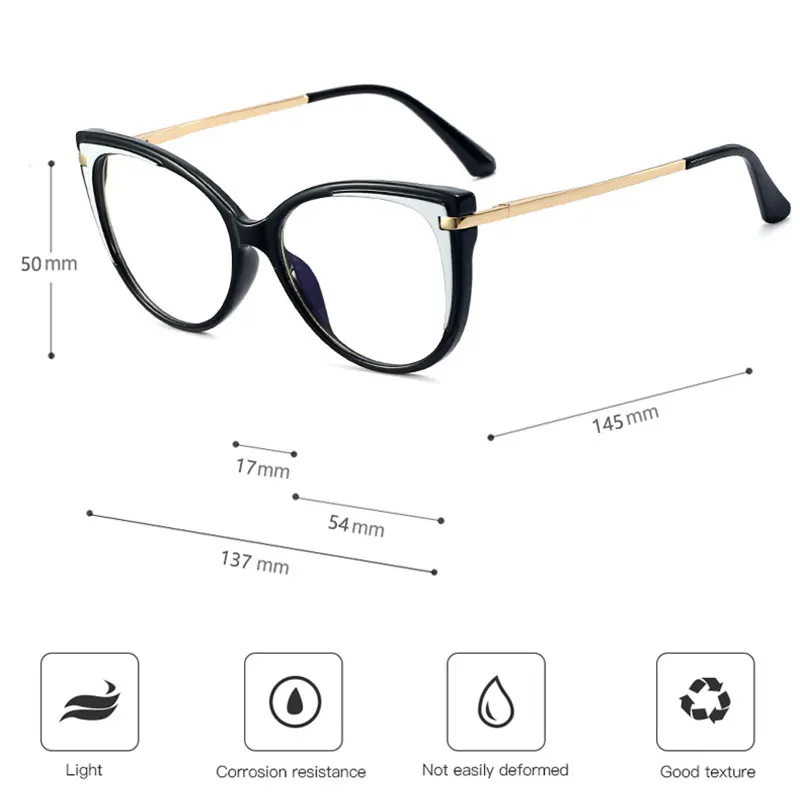 Женская оправа для очков с блокировкой синего света модельерский бренд UV400