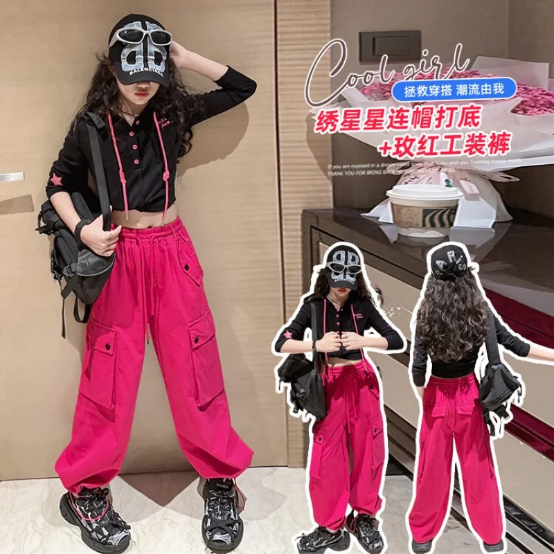 

Girls Spring and Autumn Clothing Sweatshirt Pants 2 Piece Set 4-16 Years Children's Outdoor Outfits Casual Sports Fashion Suit