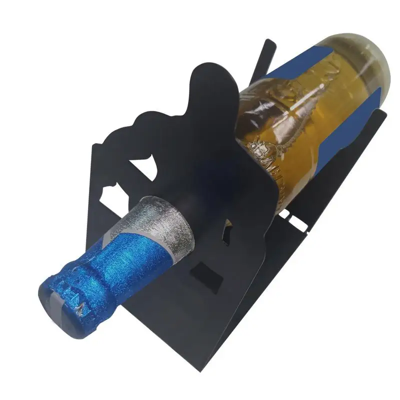 

Funny Wine Bottle Holder Creative Beverage Champagne Bracket Foldable Wine Bottle Display Rack Metal Shelf For Kitchen Bar