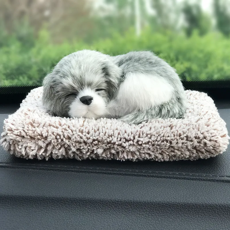 

Украшение салона автомобиля, мягкие игрушки, кукла, плюшевые спящие маленькие собаки, игрушка, милая имитация животного, подарок на день рож...