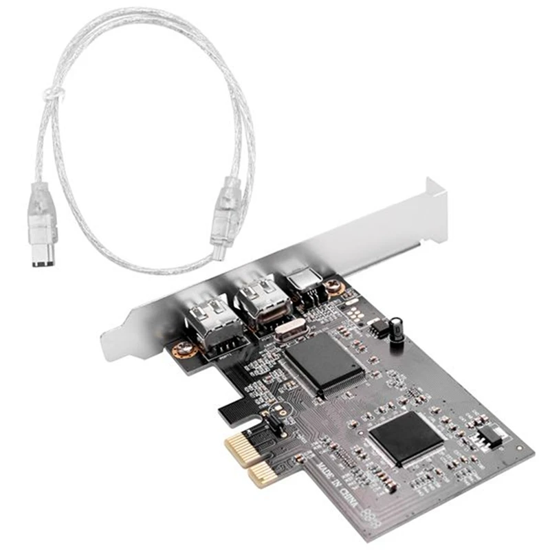

PCI Express X1 PCI-E Firewire 1394A IEEE1394 Controller Card PC+Metal For Desktop