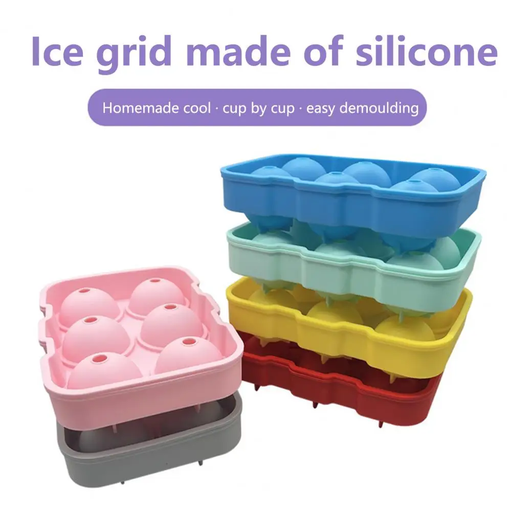 

Lightweight Practical 6 Grids Ice Ball Maker Tool Sealing Ice Cube Mold Reusable Home Supply