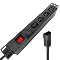 network rack pdu aluminium alloy power strip 4 ways c13 output socket with spd 2m extension cable