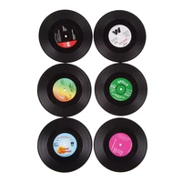 146pcs vinyl record coaster creative retro cd insulation coffee wine coaster cup drinks holder mat tableware placemat