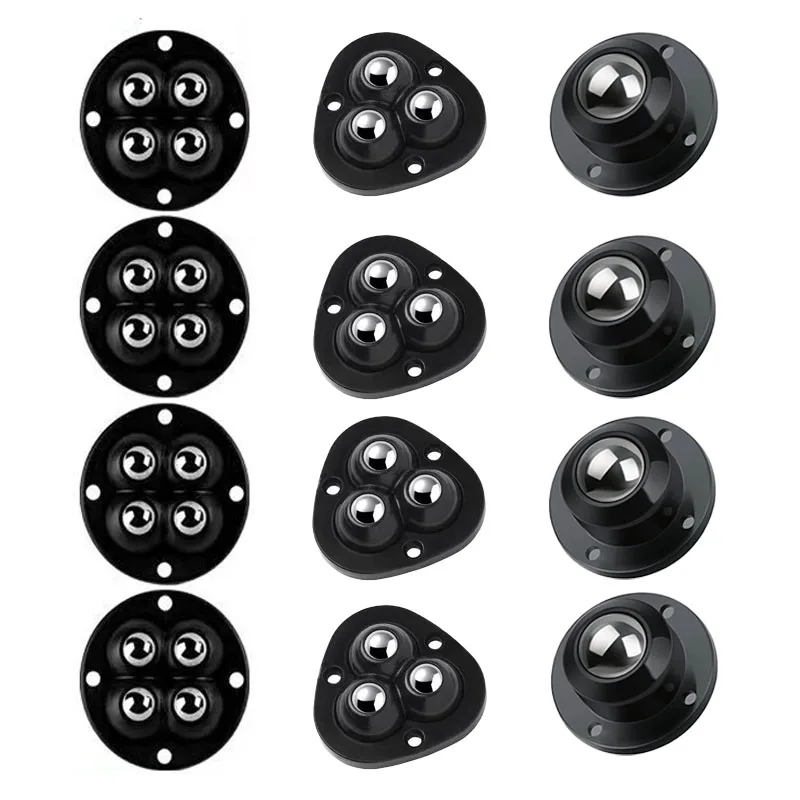 

Self-Adhesive Universal Pulley 1/3/4 Beads Strong Load-bearing Stainless Steel Furniture Caster Household Storage Bin Trash Can