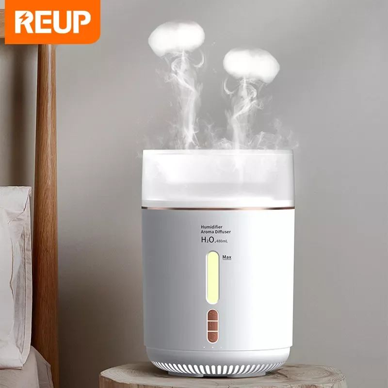 

Увлажнитель воздуха с двойным дымовым кольцом, распылитель эфирного масла, ароматерапия, ультразвуковой облачный прибор для создания тума...