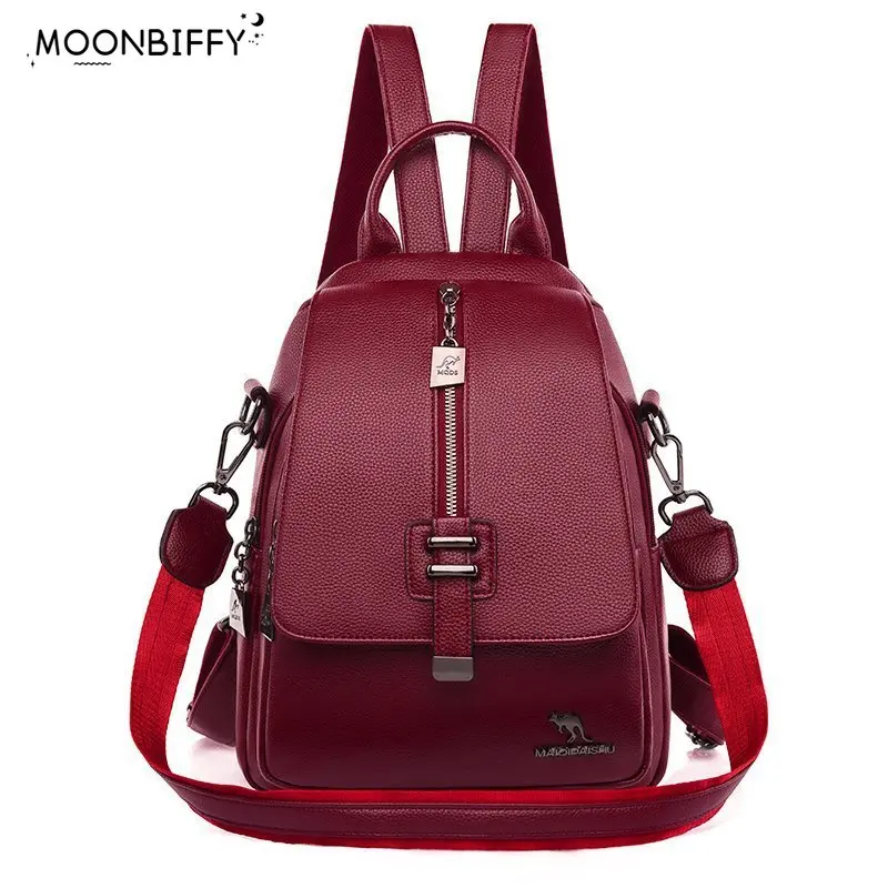 

Женский рюкзак из высококачественной кожи, дизайнерские модные школьные ранцы, многофункциональные вместительные дорожные сумки