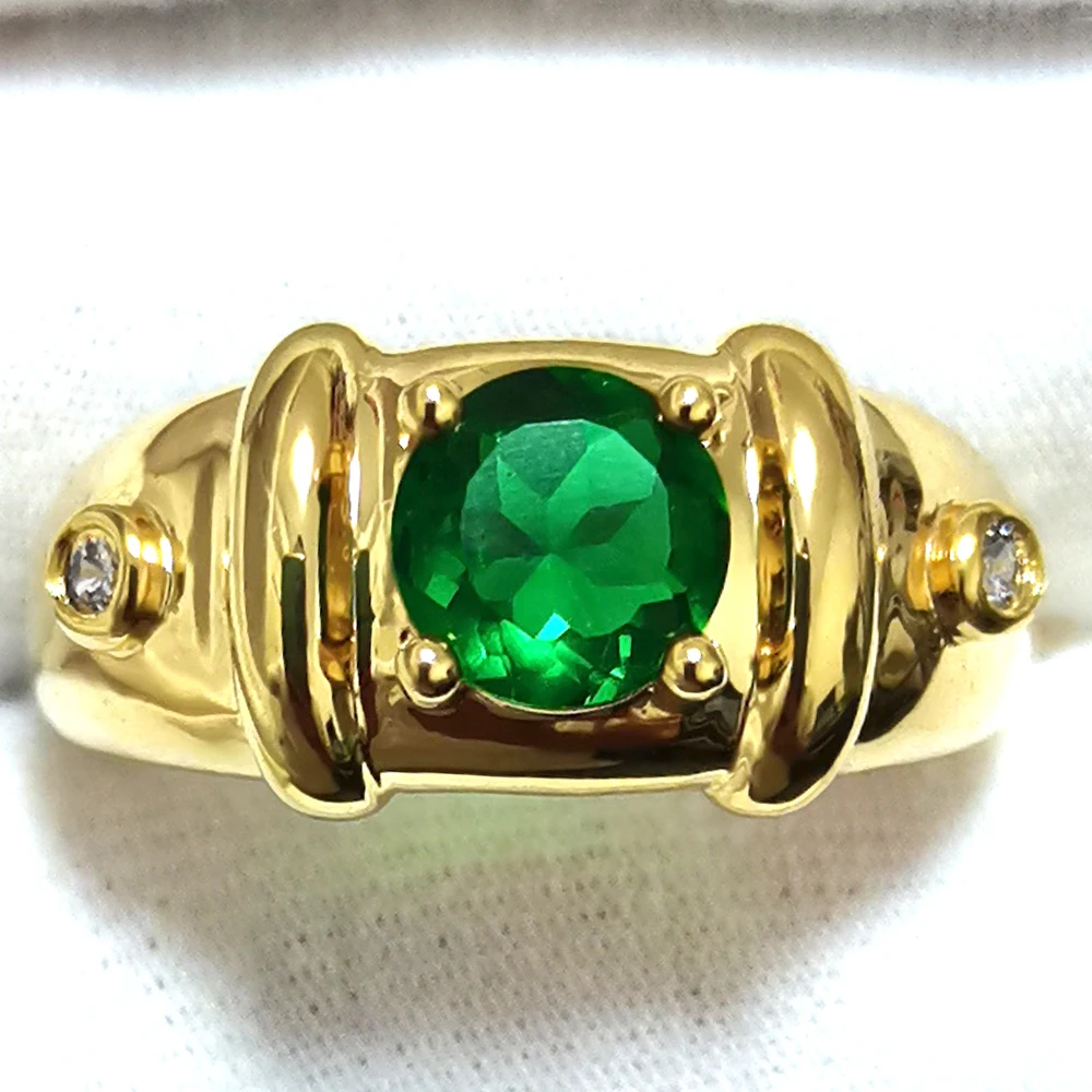 Мужское кольцо с круглым камнем 7 мм