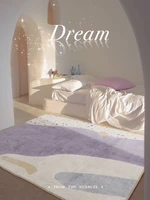 modern light luxury living room carpet purple line nordic art design ig girl bedroom bedside coffee table floor mat home decor