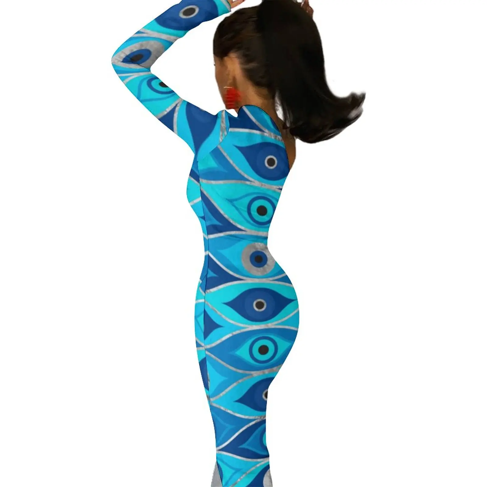 Платья-Макси женское с графическим принтом &quotдьявольский глаз&quot длинным