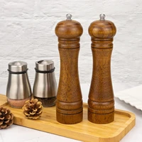 wooden salt and pepper grinder solid wood spice pepper mill with strong adjustable ceramic grinder for kitchen cooking tools