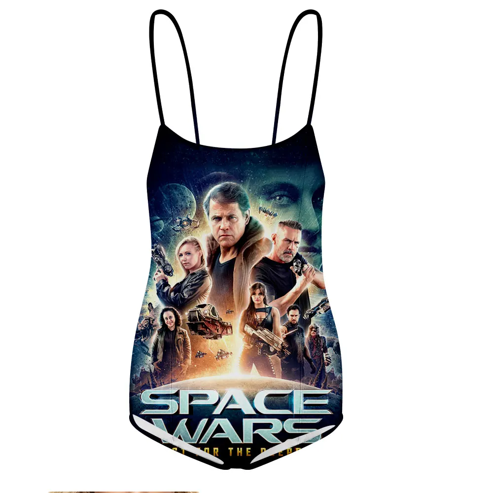 

Сплошной купальник с принтом Space Wars Quest для женщин