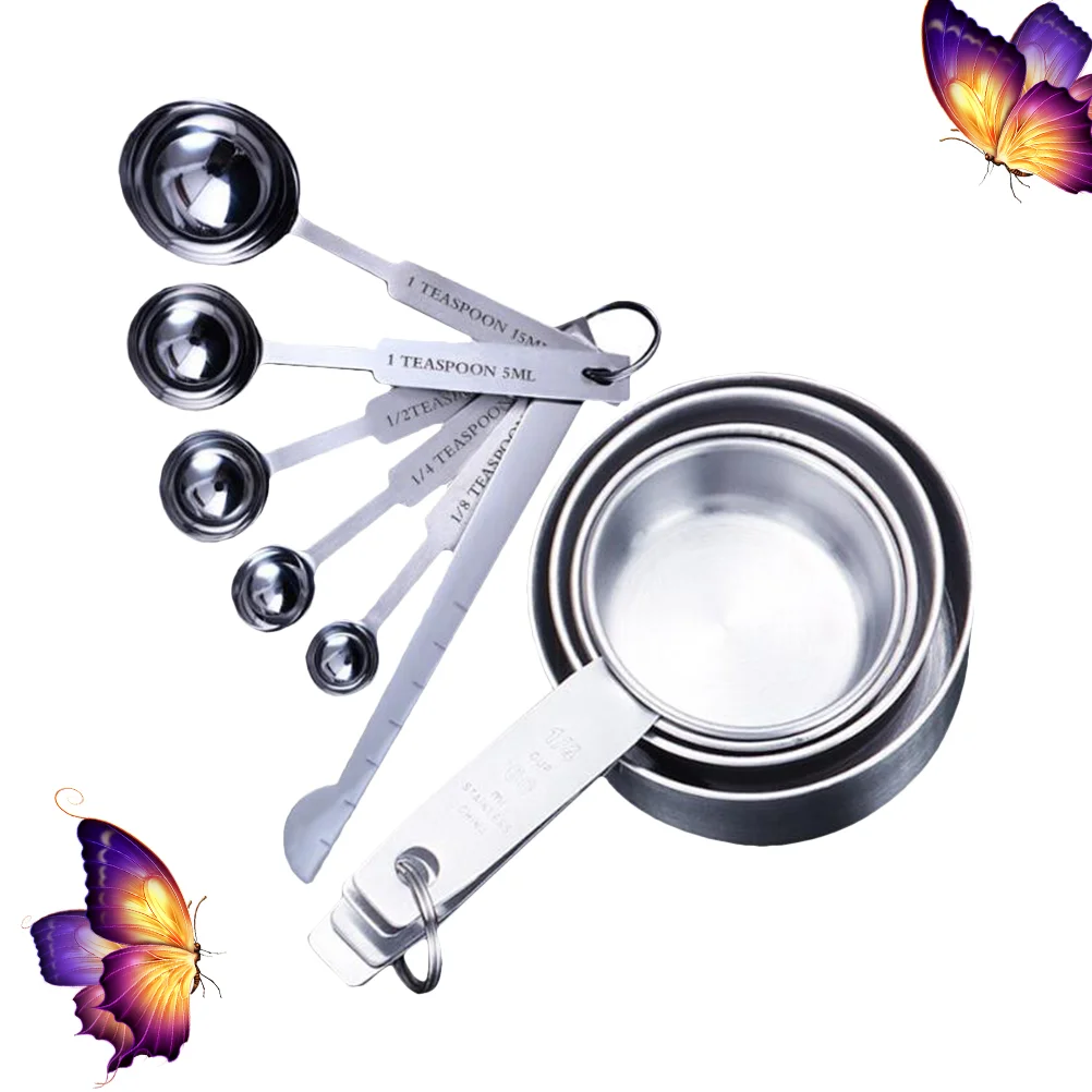 

Measuring Spoons Spoon Stainless Steel Cooking Measure Cup Cups Set Coffee Teaspoon Metal Mesururing Kitchen Scoops Measurements