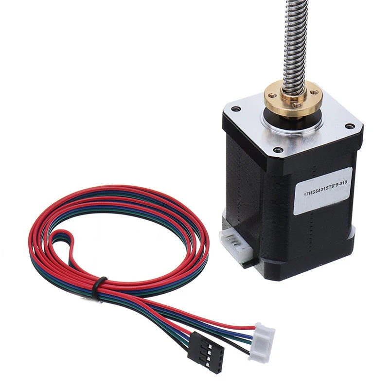 

Шаговый двигатель 17HS6401-S T8x8 Nema 17, приводной винт, 42, линейный привод 4-Lead 100/150/200/250 мм, шаговый двигатель с кабелем для 3D-принтера