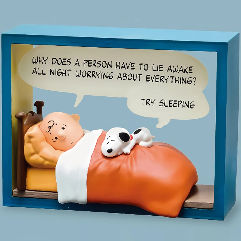 

Classics Anime Charlie Brown House Frame Snoopy Scene Model Cute Model Blind Box Modern Home Decoration Kids Birthday Gift