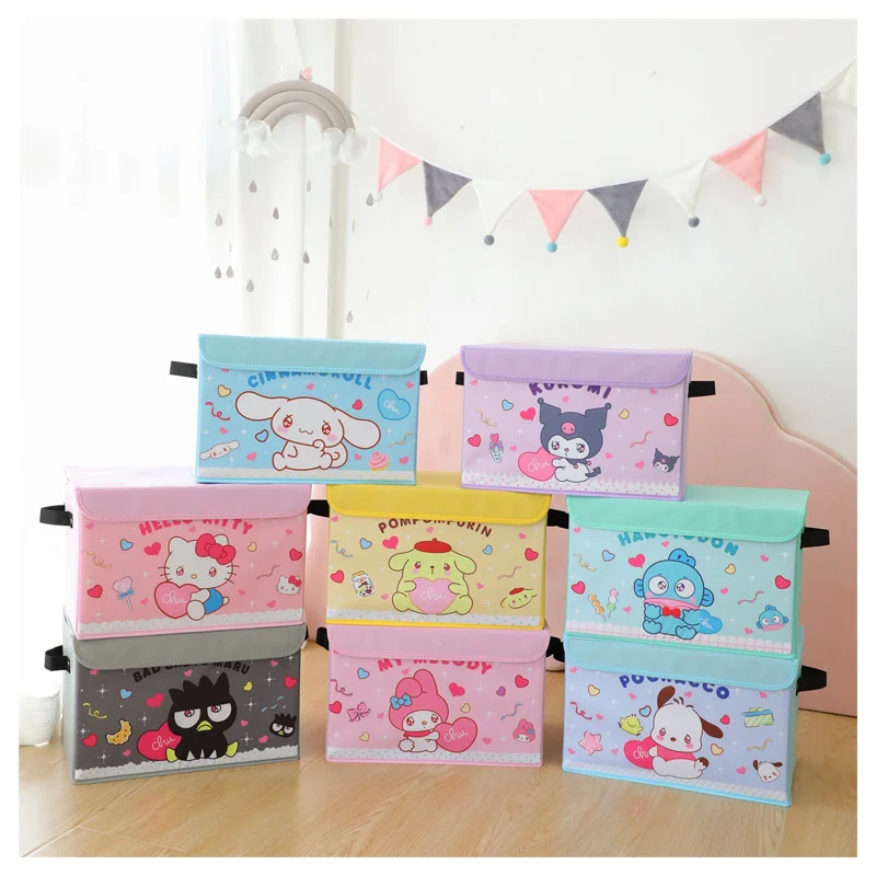 

Мультяшный складной контейнер для хранения большой емкости Sanrioed аниме My Melody Cinnamoroll Kittys Cat портативный контейнер для хранения игрушек и мело...